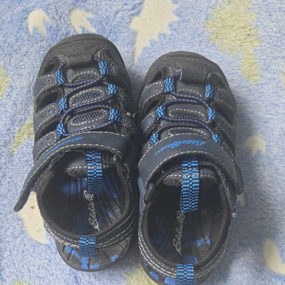 Eddie Bauer Black and Blue Kids Sandals